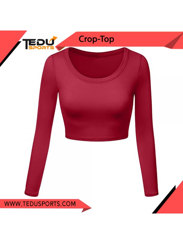 Womens Crop Top Round Neck