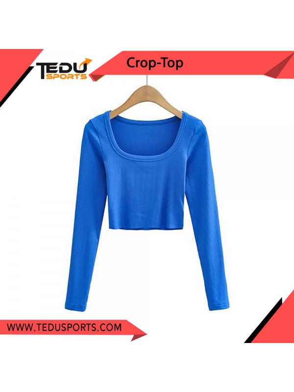 Womens Crop Top Round Neck