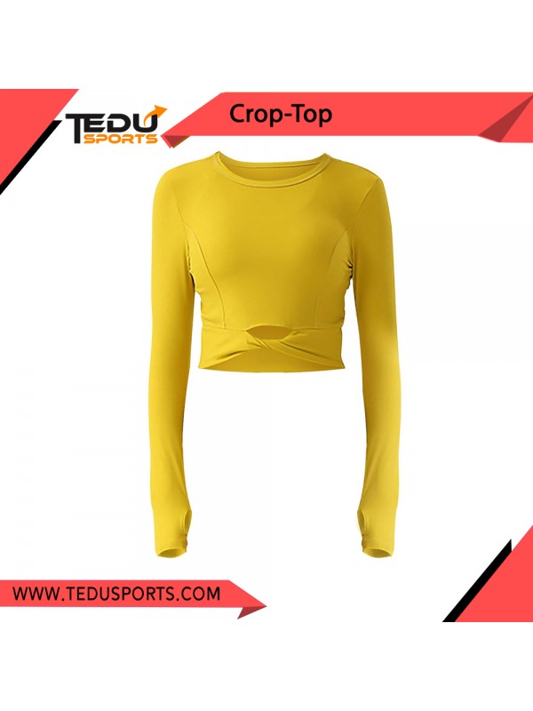 Women Crop Top Ribbed Seamless