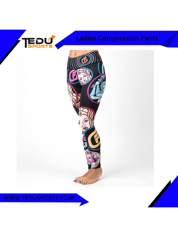 Black Ladies Spats Compression Pants