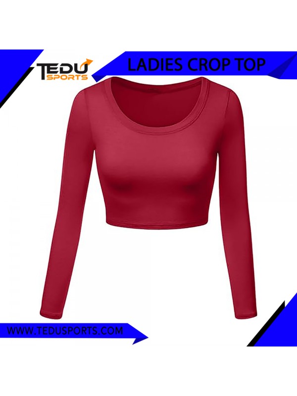 Womens Crop Top Round Neck