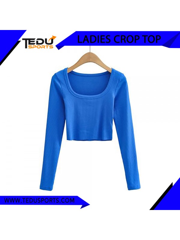 Womens Crop Top Round Neck