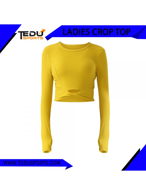 Women Crop Top Ribbed Seamless