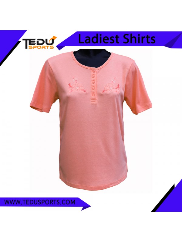 Ladies Button Front T-Shirt