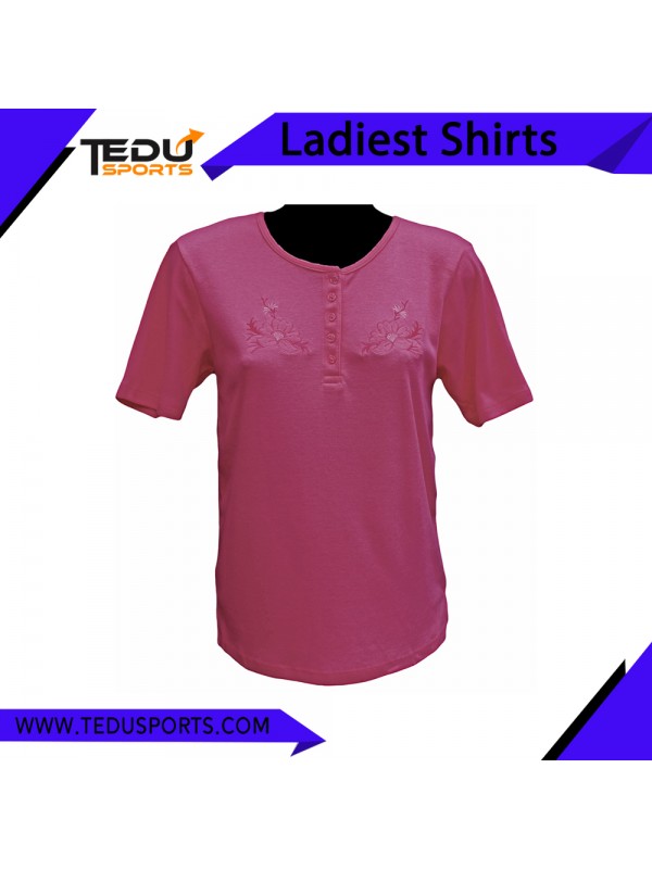 Ladies Button Front T-Shirt